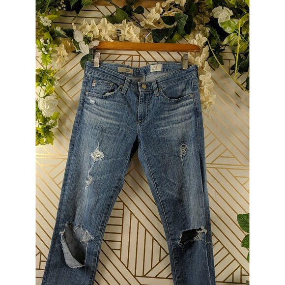 AG Adriano Goldschmied Pants Blue The Stevie Ankle Slim Straight Women's 25 READ - Picture 5 of 9